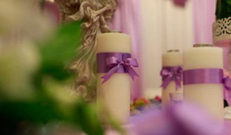 婚礼花艺：神秘浪漫紫色鲜花婚礼布置