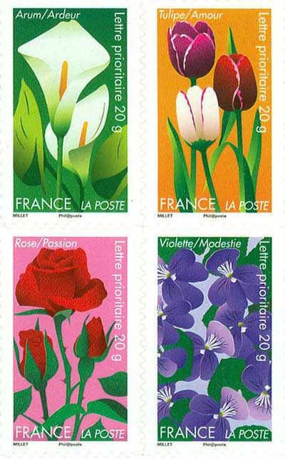法国花卉邮票欣赏