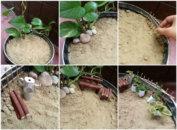 简易的迷你微型花园DIY教程步骤图解